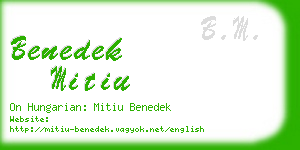 benedek mitiu business card